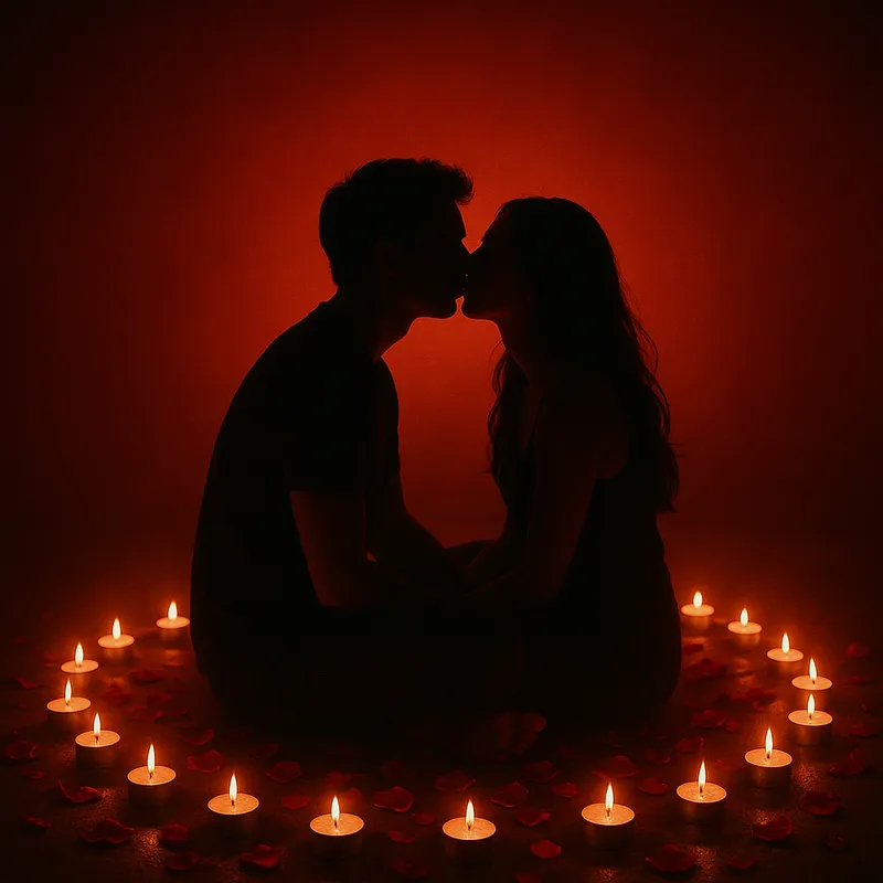 Close up of tarot cards and crystals on a dark table
